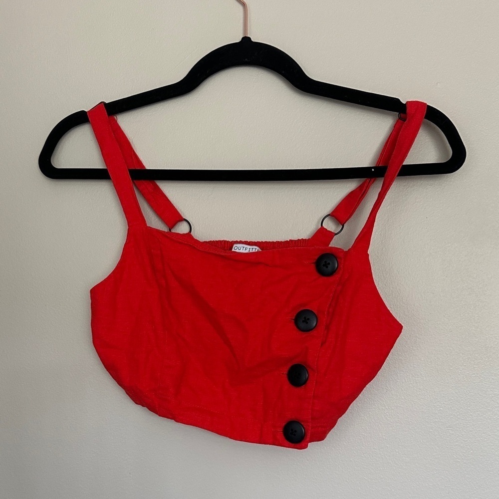 Urban Outfitters Scarlet Buttoned Crop Top